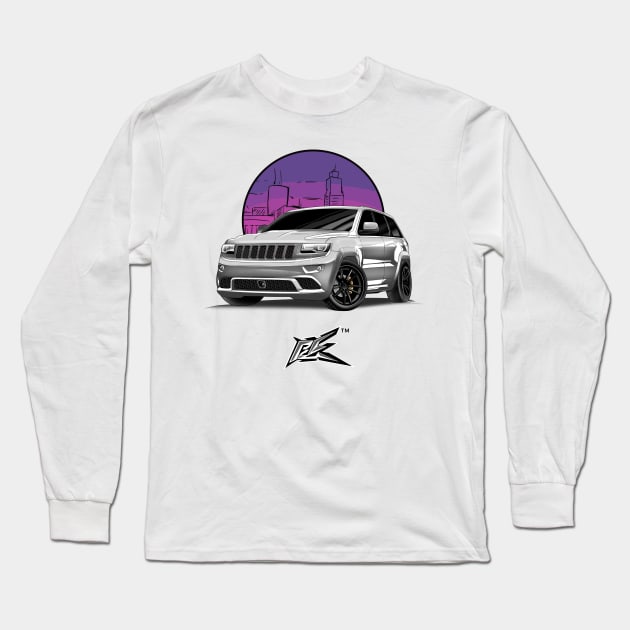 jeep cherokee srt8 white Long Sleeve T-Shirt by naquash